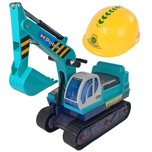 Big Excavator Construction Rider Helmet Green