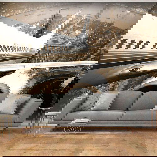  Tapeta - Airplane taking off from the city 350x270 Slike