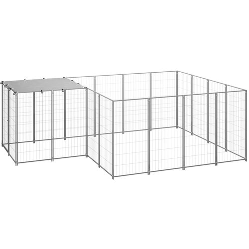  Kavez za pse srebrni 6,05 m&sup2; čelični Cijene