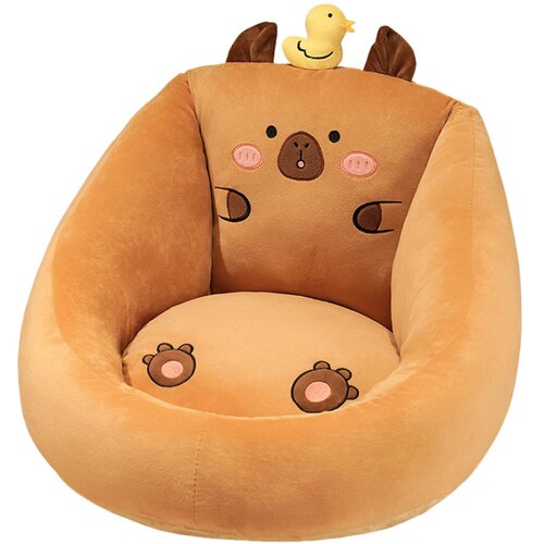 Lean Toys fotelja za djecu Capybara s patkom smeđa 50x45cm Slike