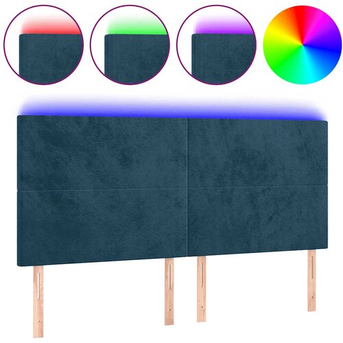  LED uzglavlje tamnoplavo 180x5x118/128 cm bar&amp;scaron;unasto Slike