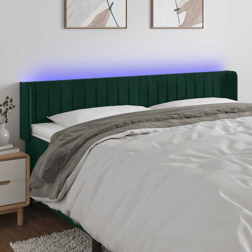  LED uzglavlje tamnozeleno 163x16x78/88 cm baršunasto Cene