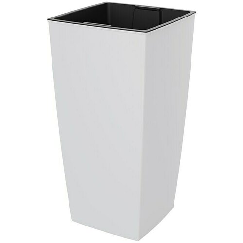  Oglati stebrasti cvetlični lonec Aurora Clasic (Do x &Scaron; x V: 25 x 25 x 46,5 cm, Plastika, Bela) Cene