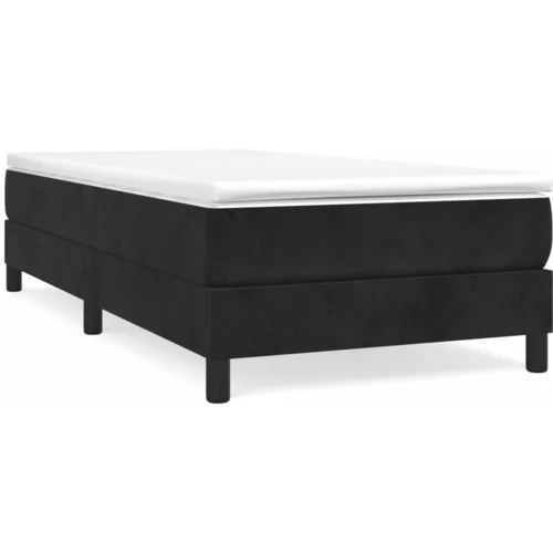 vidaXL Box spring postelja z vzmetnico črna 90x200 cm žamet, (20726155)
