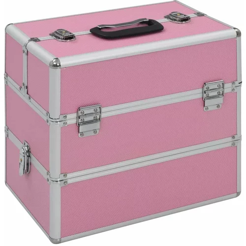  Kovček za ličila 37x24x35 cm roza aluminij, (20960491)