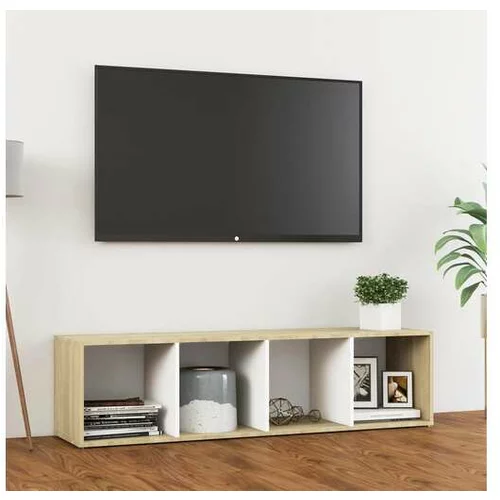  TV omarica bela in sonoma hrast 142,5x35x36,5 cm iverna plošča