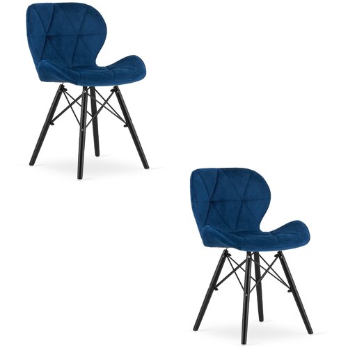 Brandless LAGO stol Velvet - mornarsko modra / črne noge x 2, (22030767) Cene