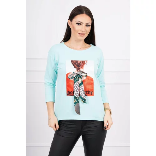 Kesi Blouse with 3D graphics Remarkable mint