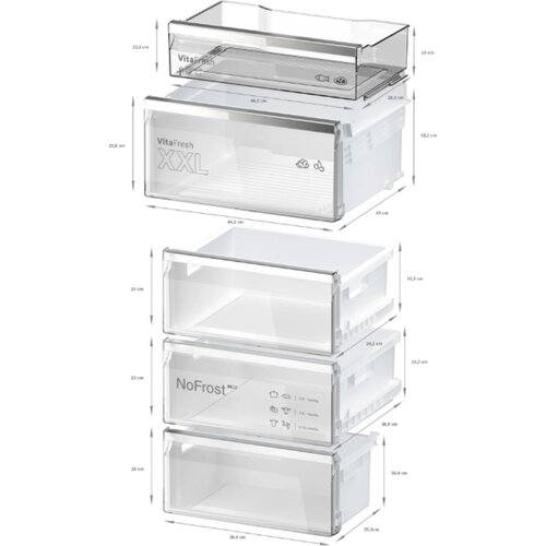Bosch samostojeći frižider serie 6| nofrost 203x60cm KGN39LBCF Slike