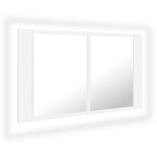 Maison Chic LED Kopalniška omarica - Kopalniški kabinet z ogledalom bela 80x12x45 cm akril, (21794467) Cene