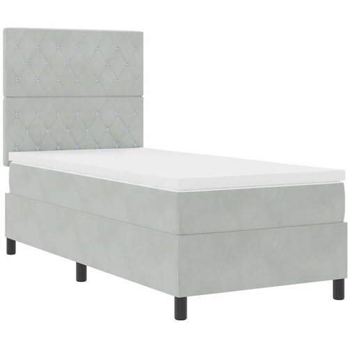  LED Box Spring Krevet Svijetlo siva 90 x 200 cm Bar&amp;scaron;un Slike