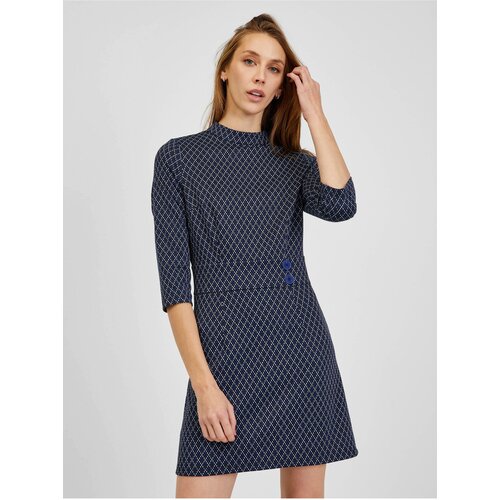 Orsay Dark blue ladies patterned dress - Women Slike