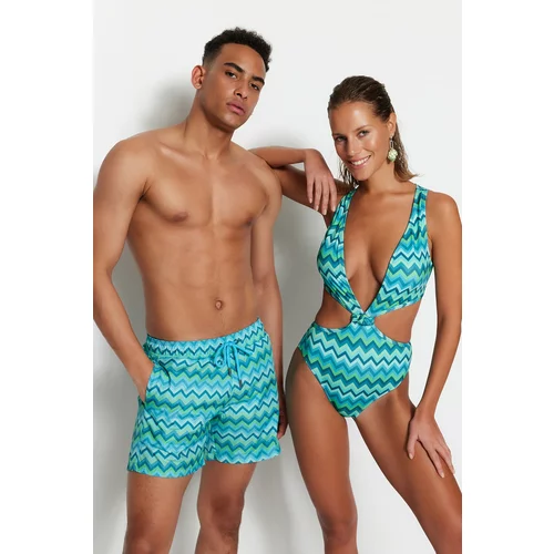 Trendyol Swimsuit - Multicolored - Geometric pattern