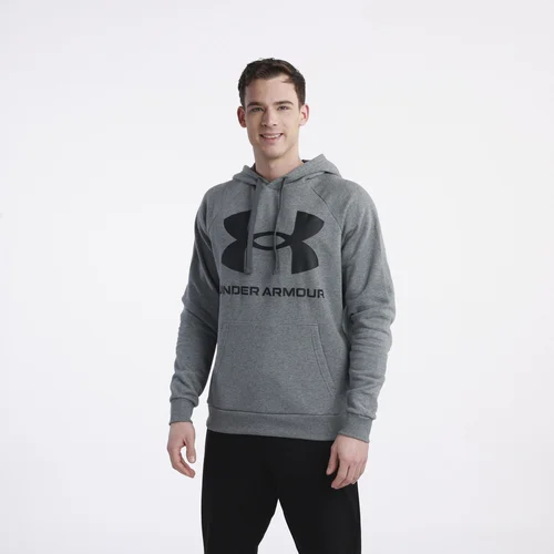 Under Armour UA Rival Fleece Big Logo Hoodie, Pitch Grey Light Heather/Black, (20489775)