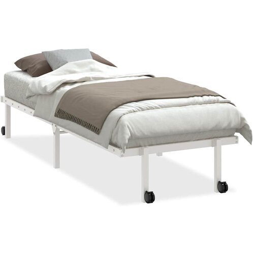 Maison Chic Posteljni okvir - Enojna postelja - Postelja za odrasle brez vzmetnice zložljiv beli 80x200 cm jeklo-J8297, (21771271) Cene