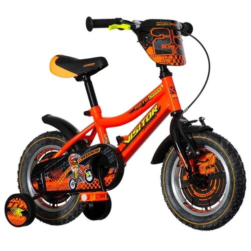 Visitor bicikl za decu 12" moto narandžasta, 2g+ Cene