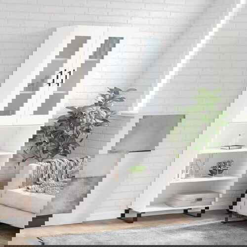vidaXL Visoka omara bela 69,5x34x180 cm inženirski les Cene