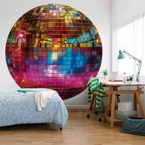  Okrugla fototapeta - Gold disco ball 180x180 Slike