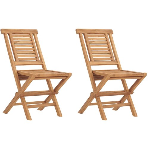  Sklopive vrtne stolice 2 kom 47x63x90 cm od masivne tikovine Slike