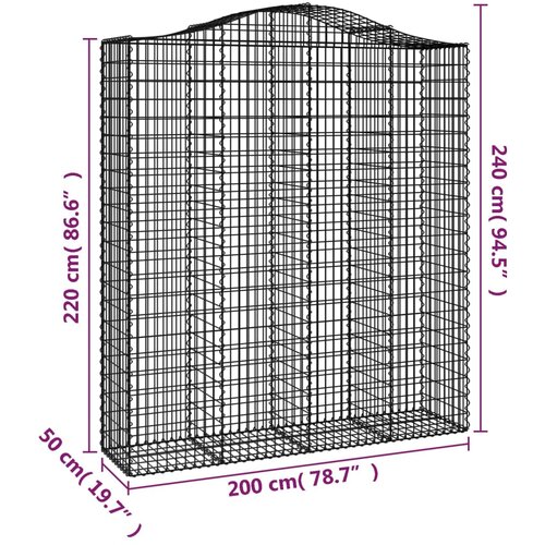  Gabionska ko&amp;scaron;ara s lukom 200x50x220/240 cm pocinčano željezo Slike