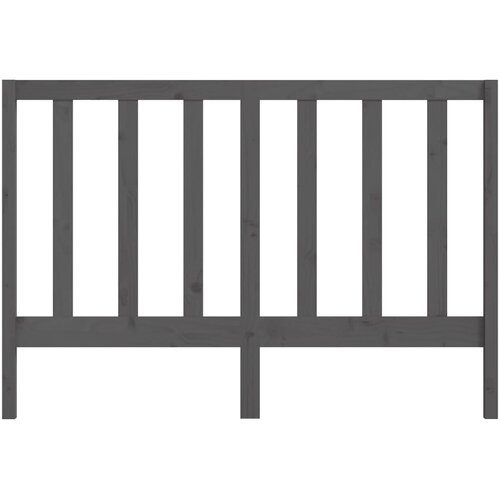  Uzglavlje za krevet sivo 126 x 4 x 100 cm od masivne borovine Slike