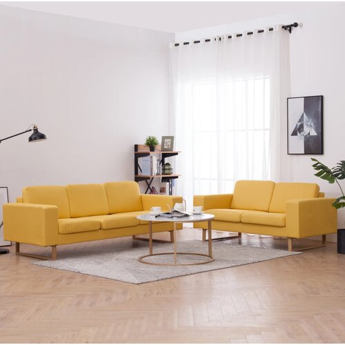 vidaXL 2-dijelni set sofa od tkanine žuti Cene