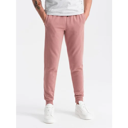 Ombre Men's BASIC cotton jogger sweatpants - dark pink