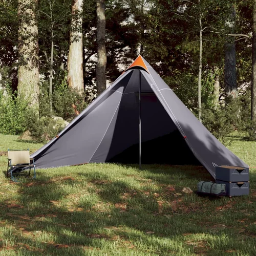 vidaXL Obiteljski šator tipi 7 osoba sivo-narančasti vodootporni