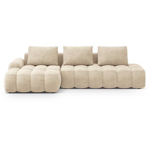 Cosmopolitan Design Bež baršunasti sklopiva/s prostorom za odlaganje kutna garnitura (s lijevim kutom/s ležaljkom) Linz – Cijene