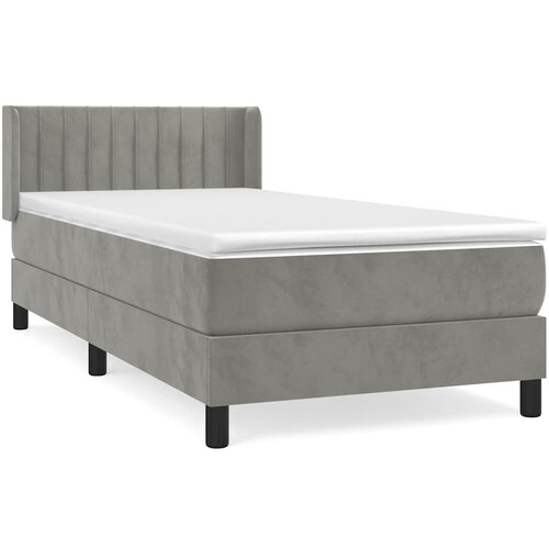 Box spring krevet s madracem svjetlosivi 90x190 cm bar&amp;scaron;unasti Slike
