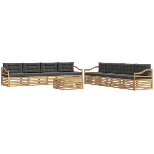 vidaXL Zunanja garnitura za sedenje 9 pcs Bela in antracit Poliester, (5000281565) Cene