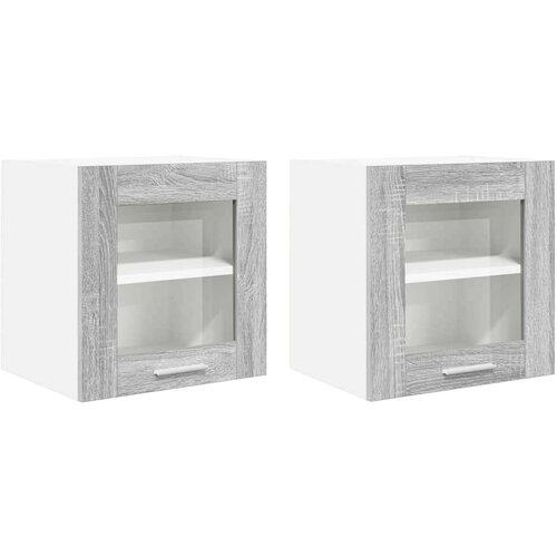 VidaXL viseći ormarić s policom riga 2 pcs siva sonoma 40 x 31 x 40 cm Slike