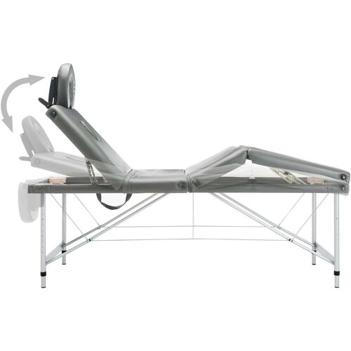 VidaXL Masažna miza s 4 conami aluminijast okvir antracit 186x68 cm Slike