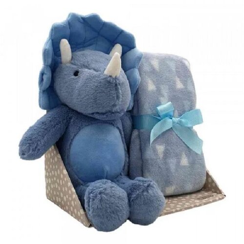Dexyco SweetDreams: Odeja in pli&scaron;asti triceratops v modri barvi Cene