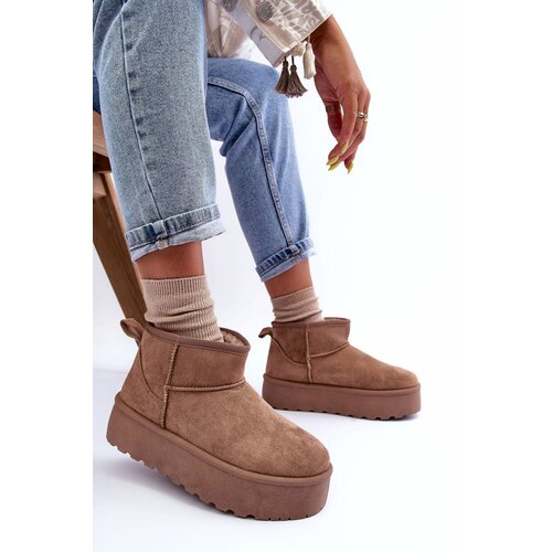 Boto FD1 Suede Snow Boots On Platform Dark Beige Corcoran Cene