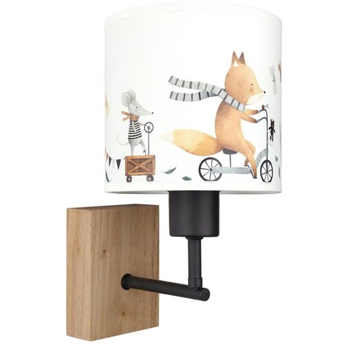 Brilagi Zidna lampa BOBO WOOD 1xE27/25W/230V hrast/crna/bela/sa životinjskim motivima Cene