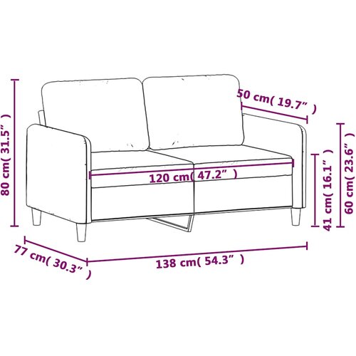  Dvosjed smeđi 120 cm bar&amp;scaron;unasti Smeđa Slike
