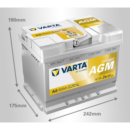 Varta akumulator agm silver dynamic, 12V, 60Ah Slike
