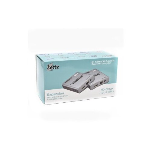 Kettz HDEX-120 HDMI Extender 4K 120m set (2 adaptera) Cat5eCat6 Slike