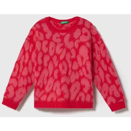 United Colors Of Benetton Dječji pulover s postotkom vune boja: ružičasta, lagani