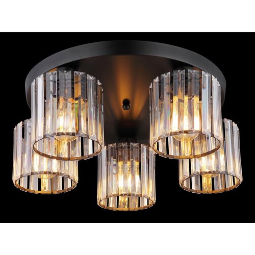 Globo 15742-5D - Plafonski luster JORDANA 5xE27/60W/230V prečnik 46,5 cm crna Slike