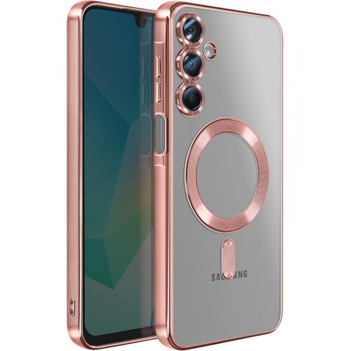 AVIZAR Ovitek za Samsung Galaxy A16, združljiv z MagSafe, s kromiranim robom, Šampanjec roza, (5000190202) Cene