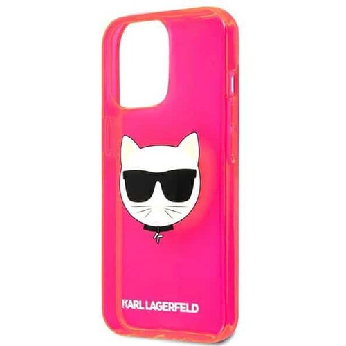 Karl Lagerfeld originalna maska za iPhone 13 Pro Glitter Choupette Fluo Slike