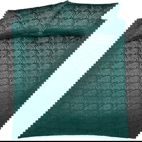 Catherine Lansfield Zelena podalj&amp;scaron;ana posteljnina za zakonsko posteljo 230x220 cm Art Deco Pearl &amp;ndash; Slike
