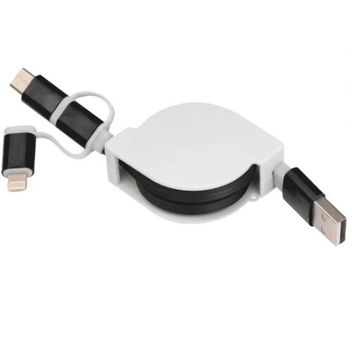  ZA PUNJENJE UVLAČNI USB SA 3 KONEKTORA MACMA 2165203 CRNI Slike