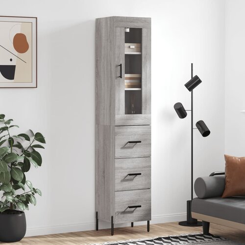  The Living Store Visoka omara siva sonoma 34,5x34x180 cm inženirski les - Visoka Omara, (21430181) Slike