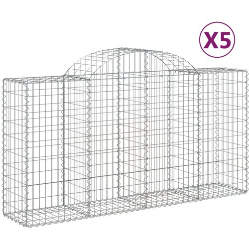  Lučne gabionske ko&amp;scaron;are 5 kom 200x50x100/120cm pocinčano željezo Slike
