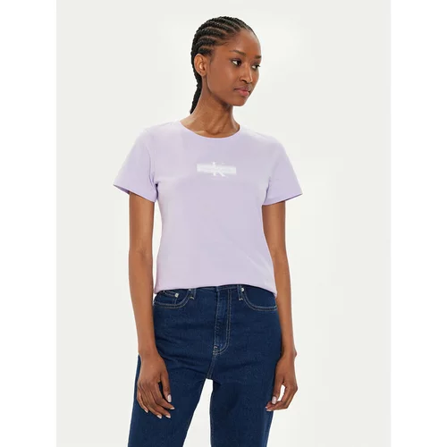 Calvin Klein Jeans Majica Faded Monologo J20J223625 Vijolična Slim Fit