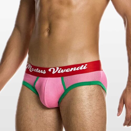 Modus vivendi mu&amp;scaron;ke slip gaće u roze boji sa crvenim pojasom Slike