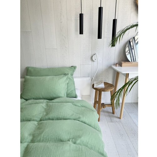 Butter Kings Zelena posteljina za krevet za jednu osobu od muslina 140x200 cm Plain Muslin &amp;ndash; Slike